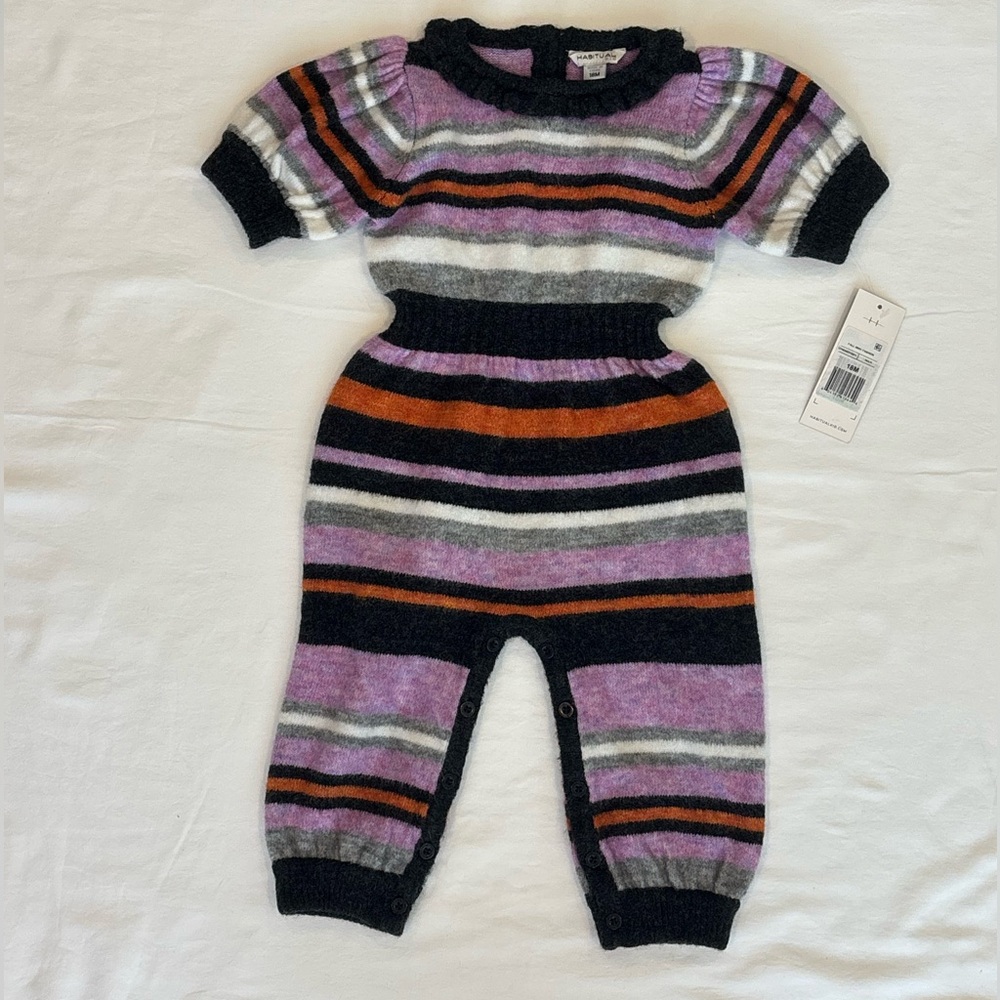 NWT Habitual Kids Multicolor Striped Knit Jumpsuit
